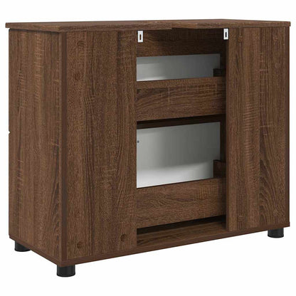 Badezimmerschrank mit Tür Braun Eichen-Optik 76,5 x 35 x 64 cm