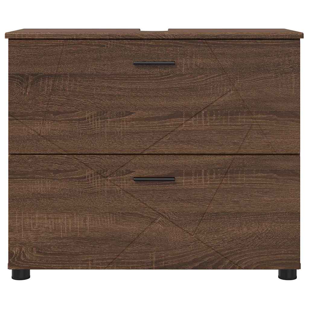 Badezimmerschrank mit Tür Braun Eichen-Optik 76,5 x 35 x 64 cm