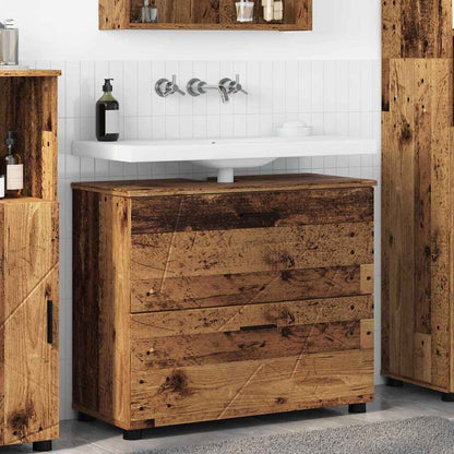 Badezimmerschrank mit Schubladen Altholz 76,5 x 35 x 64 cm