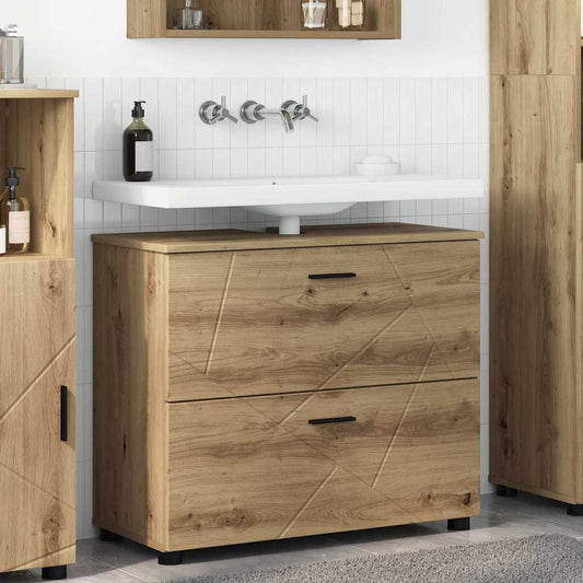 Badezimmerschrank mit Speicher Artisan-Eiche 76,5 x 35 x 64 cm