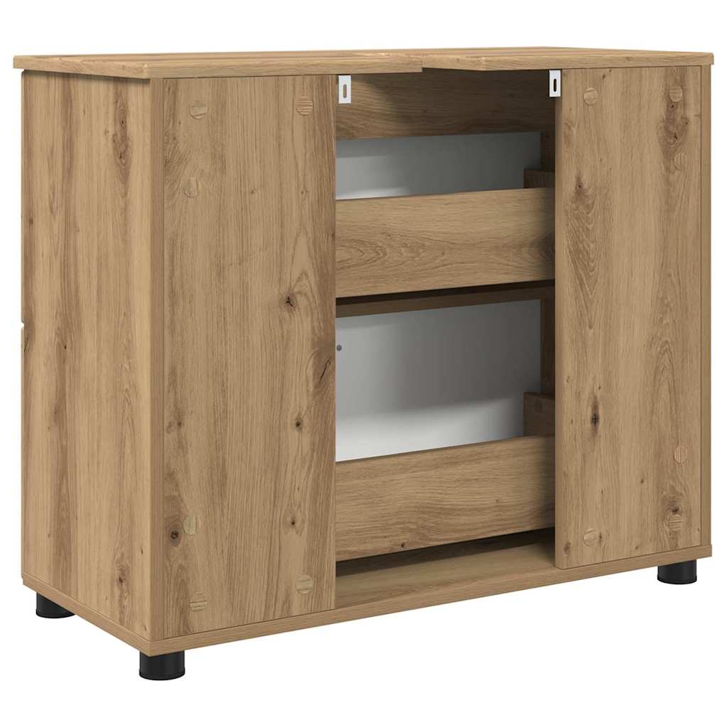 Badezimmerschrank mit Speicher Artisan-Eiche 76,5 x 35 x 64 cm