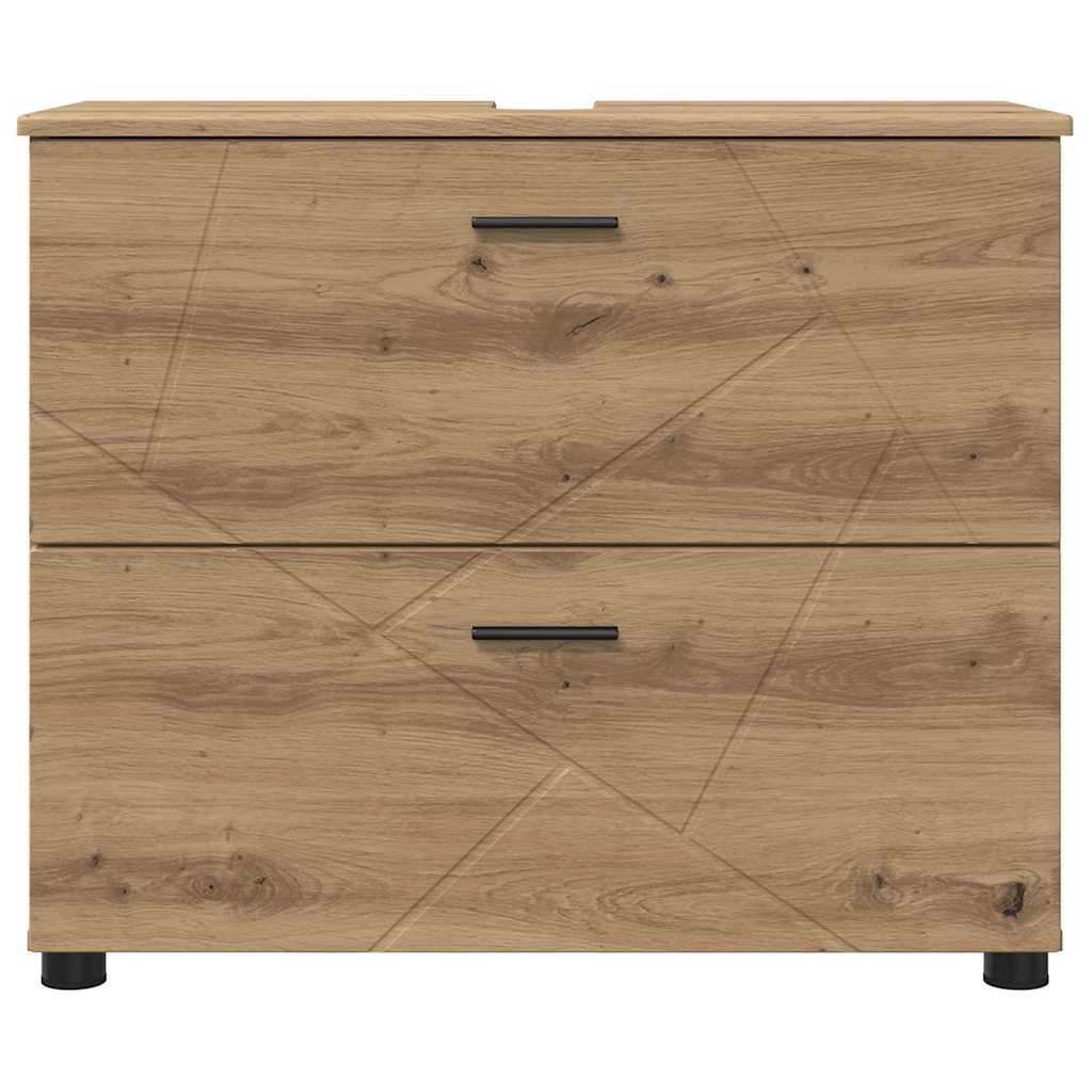Badezimmerschrank mit Speicher Artisan-Eiche 76,5 x 35 x 64 cm