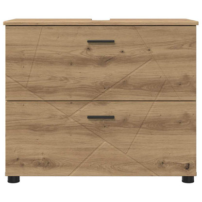 Badezimmerschrank mit Speicher Artisan-Eiche 76,5 x 35 x 64 cm