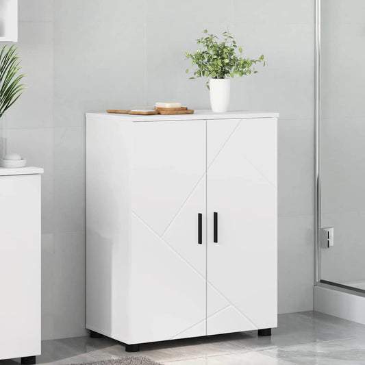 Badezimmer Schrank mit Regal Weiß 60 x 35 x 80 cm Holzwerkstoff