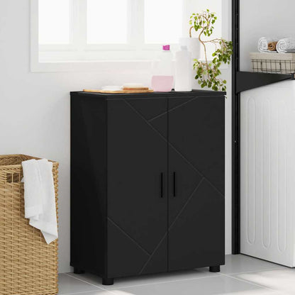 Badezimmerschrank mit Speicher mit Tür Schwarz 60 x 35 x 80 cm