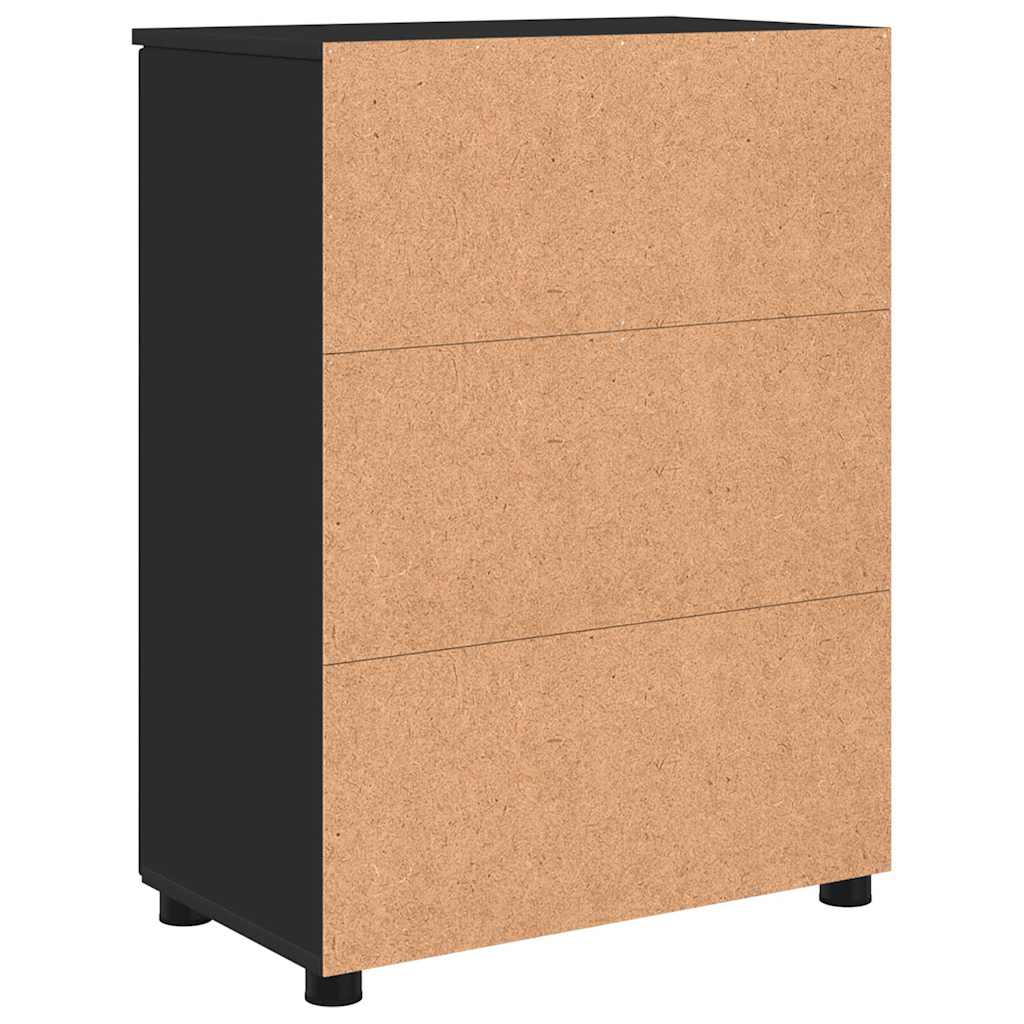 Badezimmerschrank mit Speicher mit Tür Schwarz 60 x 35 x 80 cm