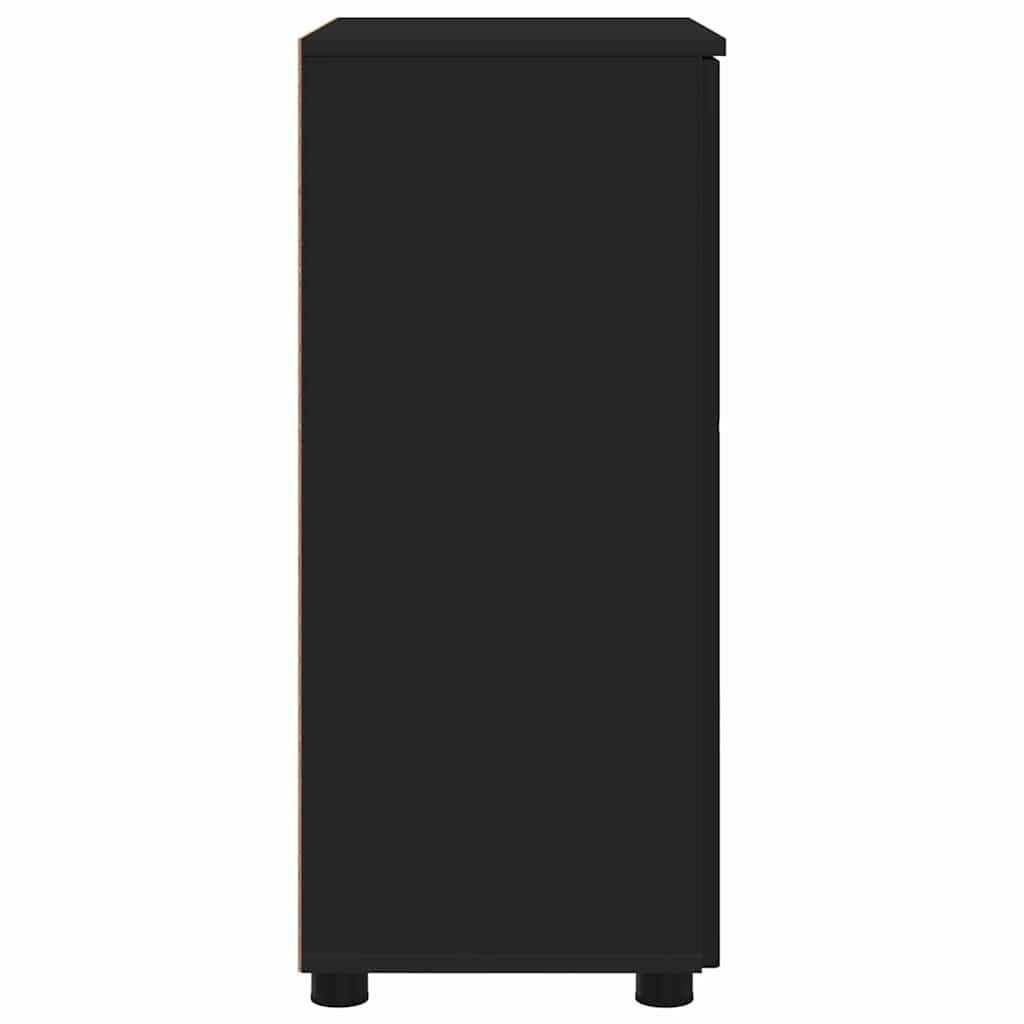 Badezimmerschrank mit Speicher mit Tür Schwarz 60 x 35 x 80 cm