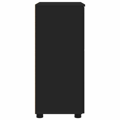 Badezimmerschrank mit Speicher mit Tür Schwarz 60 x 35 x 80 cm