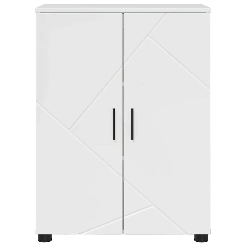 Badezimmerschrank mit Speicher Hochglanz Weiß 60 x 35 x 80 cm