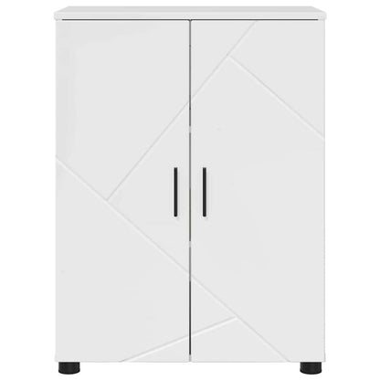 Badezimmerschrank mit Speicher Hochglanz Weiß 60 x 35 x 80 cm