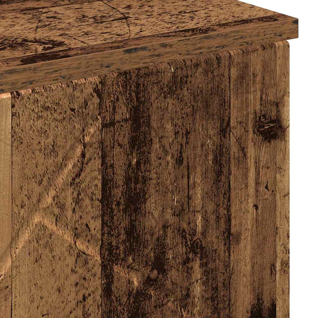 Badezimmerschrank mit Speicher mit Tür Altholz 60 x 35 x 80 cm