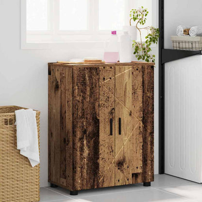 Badezimmerschrank mit Speicher mit Tür Altholz 60 x 35 x 80 cm