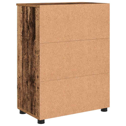 Badezimmerschrank mit Speicher mit Tür Altholz 60 x 35 x 80 cm