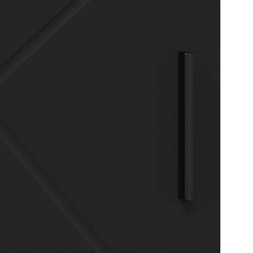 Badezimmerschrank mit Speicher mit Tür Schwarz 30 x 35 x 95 cm