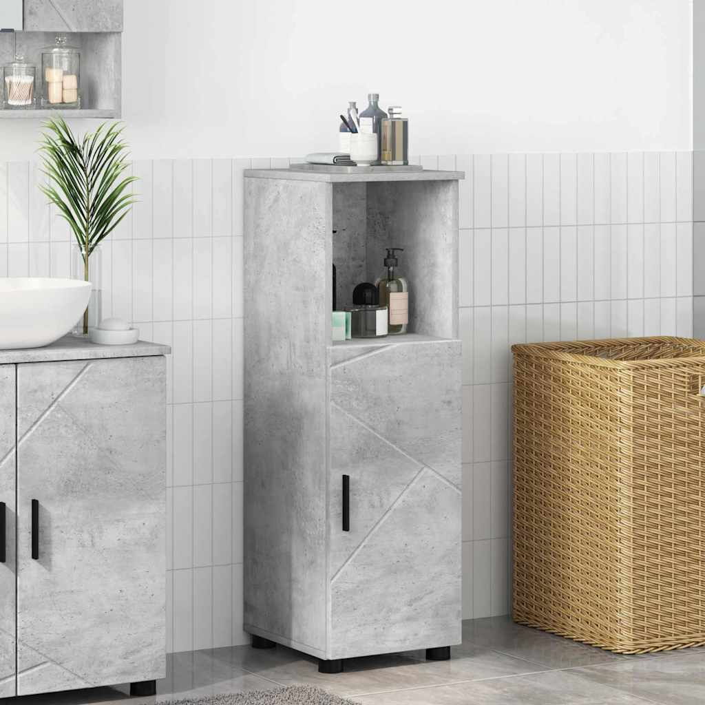 Badezimmerschrank mit Speicher Beton Grau 30 x 35 x 95 cm