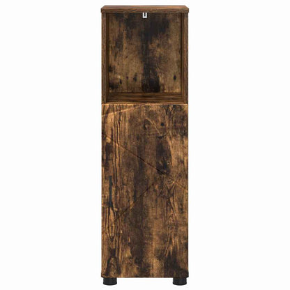 Badezimmerschrank mit Tür Geräucherte Eiche 30 x 35 x 95 cm
