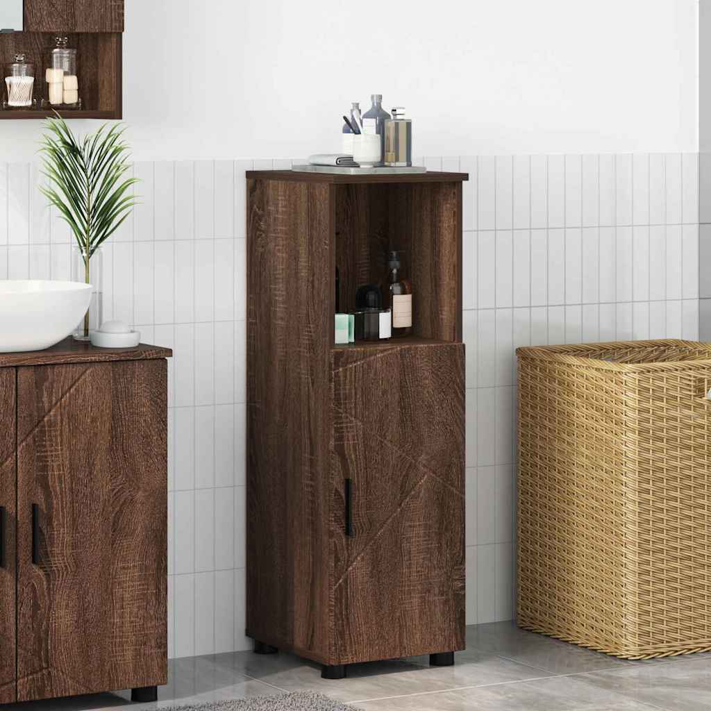 Badezimmerschrank mit Tür Braun Eichen-Optik 30 x 35 x 95 cm