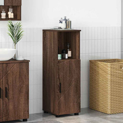 Badezimmerschrank mit Tür Braun Eichen-Optik 30 x 35 x 95 cm