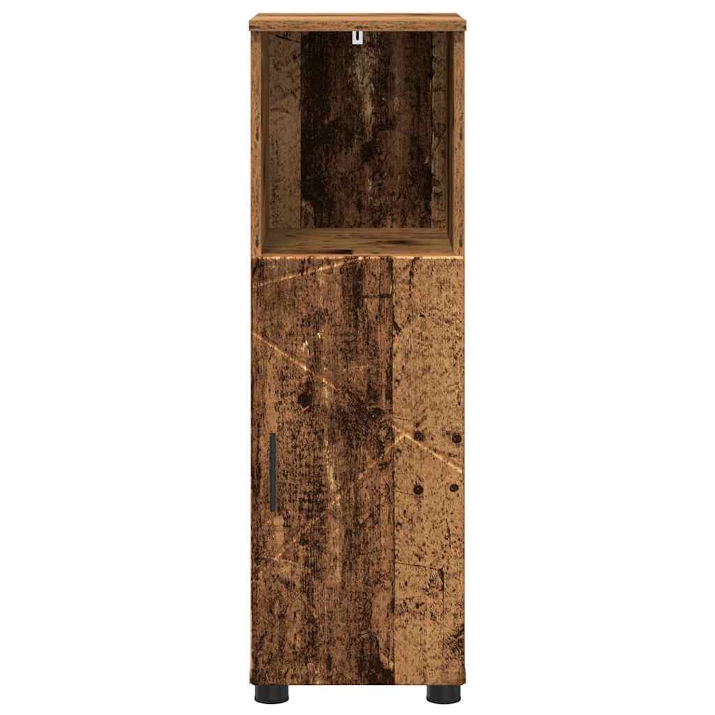 Badezimmerschrank mit Speicher mit Tür Altholz 30 x 35 x 95 cm
