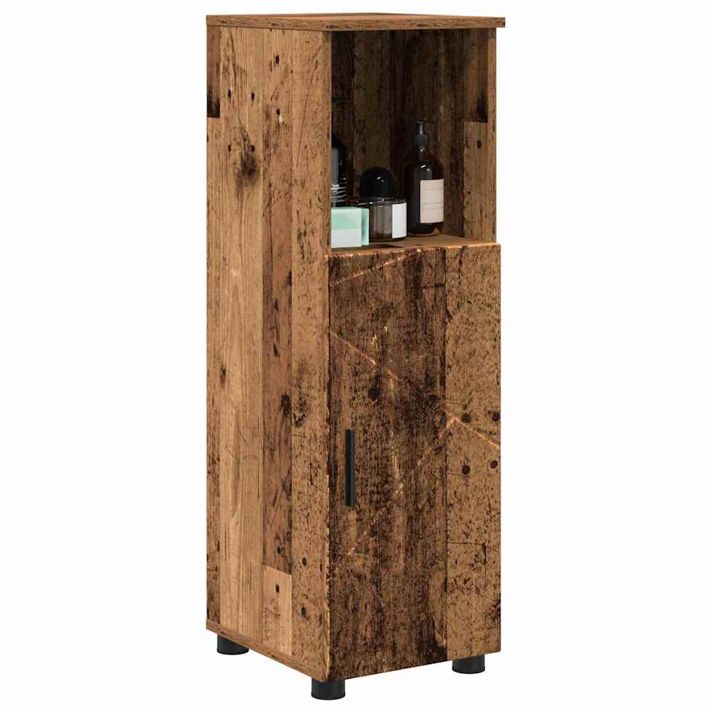 Badezimmerschrank mit Speicher mit Tür Altholz 30 x 35 x 95 cm