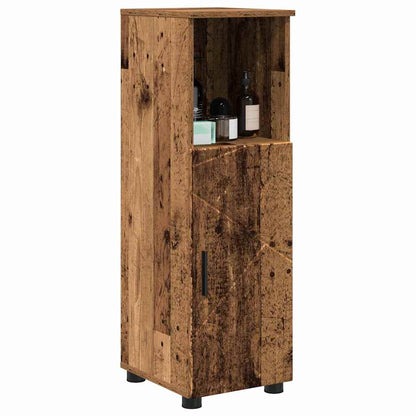 Badezimmerschrank mit Speicher mit Tür Altholz 30 x 35 x 95 cm