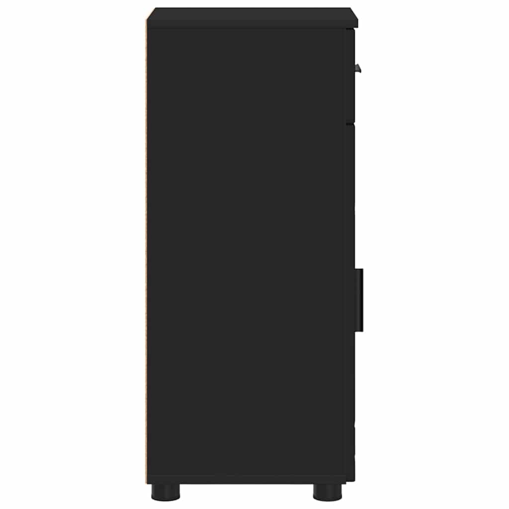 Badezimmerschrank mit Schubladen Schwarz 30 x 35 x 80 cm