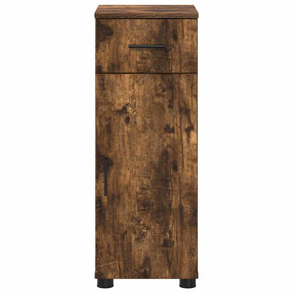 Badezimmerschrank mit Tür Geräucherte Eiche 30 x 35 x 80 cm