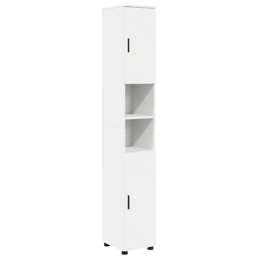 Bad hoher Schrank mit Tür Weiß 30 x 35 x 192 cm Holzwerkstoff