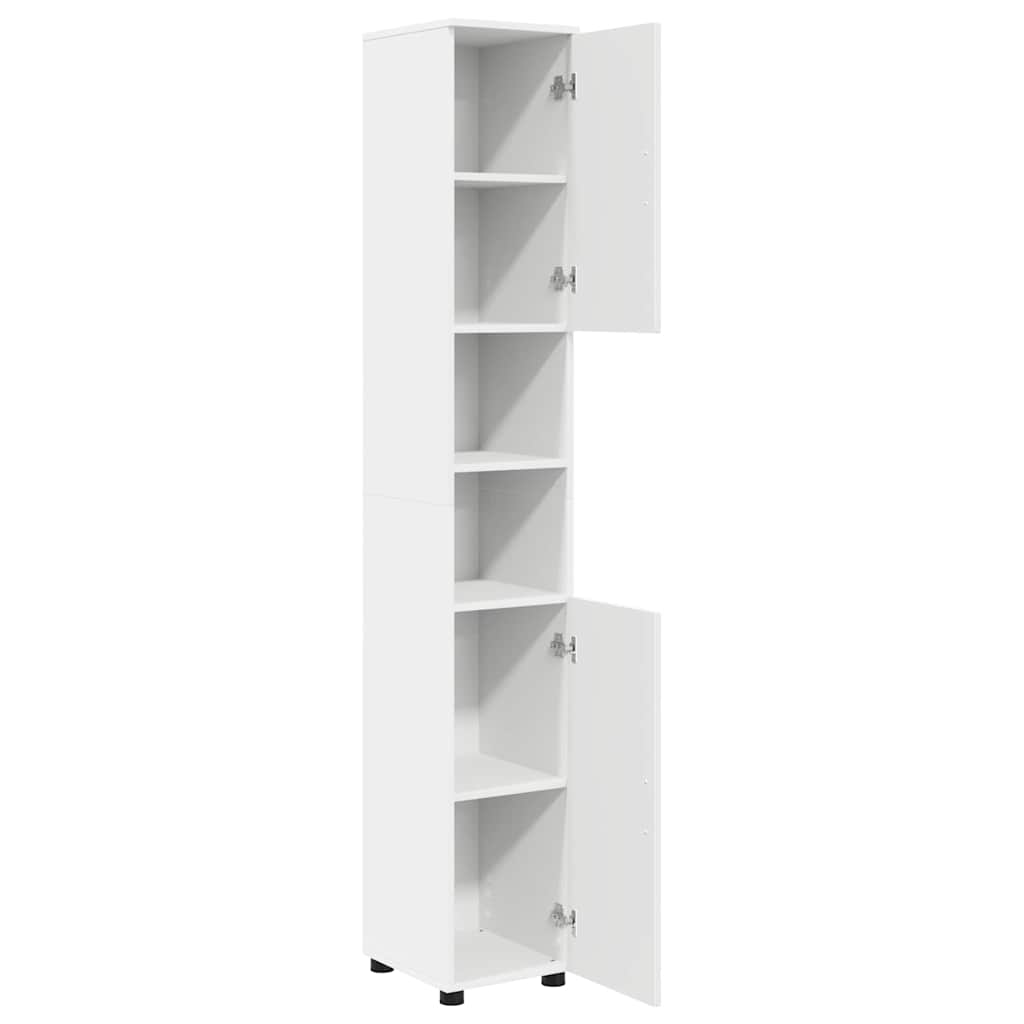 Bad hoher Schrank mit Tür Weiß 30 x 35 x 192 cm Holzwerkstoff