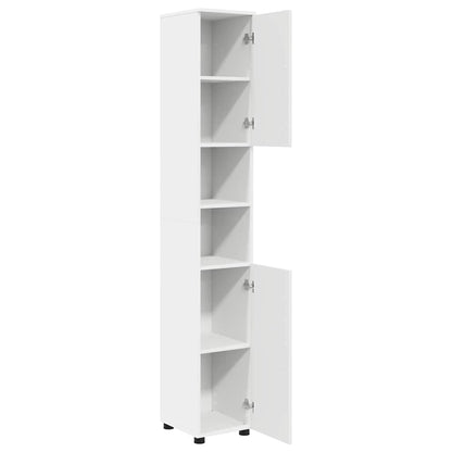 Bad hoher Schrank mit Tür Weiß 30 x 35 x 192 cm Holzwerkstoff