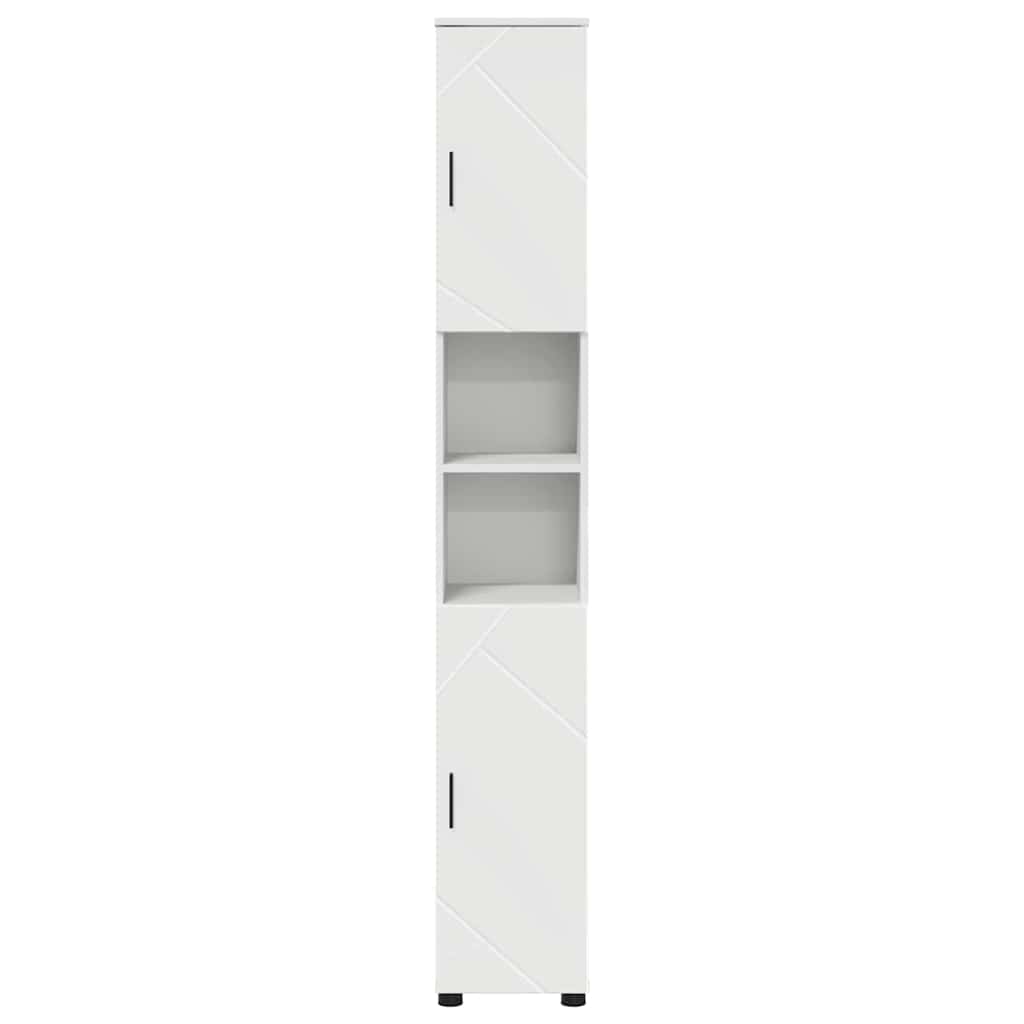 Bad hoher Schrank mit Tür Weiß 30 x 35 x 192 cm Holzwerkstoff