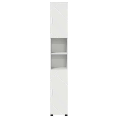Bad hoher Schrank mit Tür Weiß 30 x 35 x 192 cm Holzwerkstoff