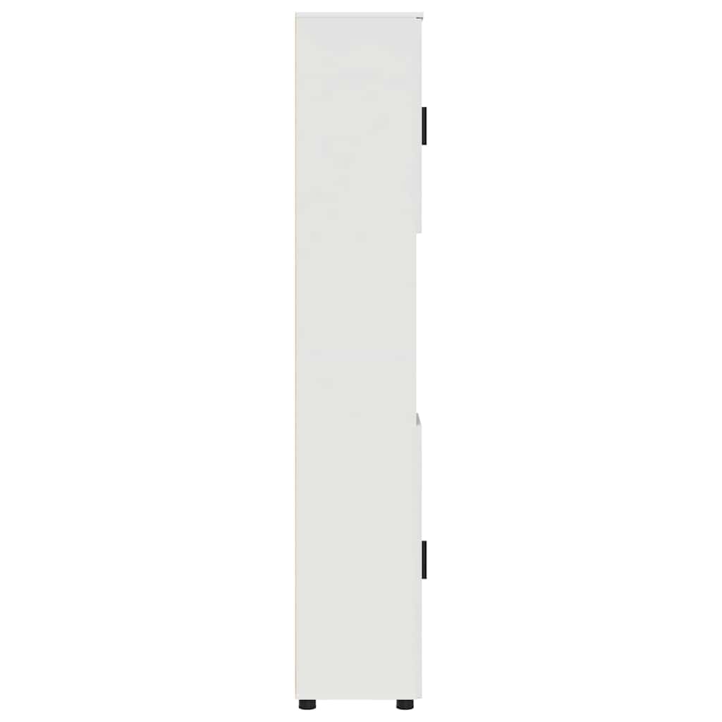 Bad hoher Schrank mit Tür Weiß 30 x 35 x 192 cm Holzwerkstoff