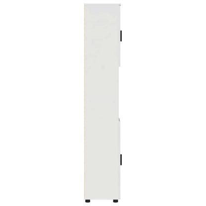 Bad hoher Schrank mit Tür Weiß 30 x 35 x 192 cm Holzwerkstoff