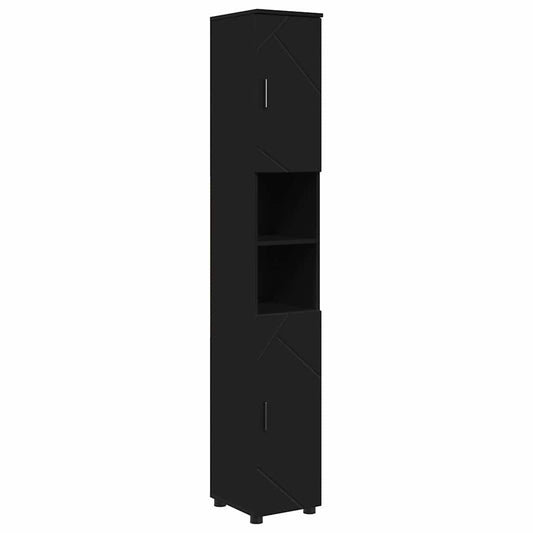 Bad hoher Schrank Schwarz 30 x 35 x 192 cm Holzwerkstoff