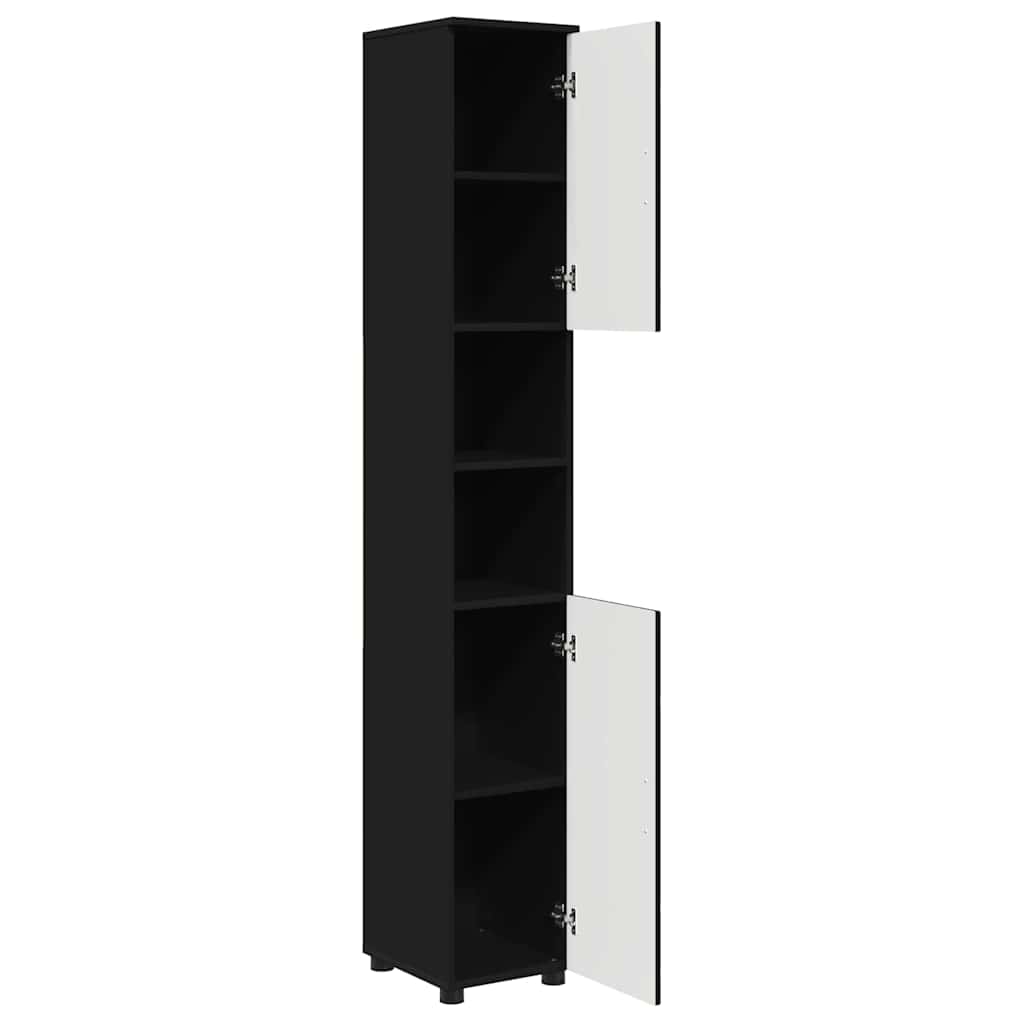 Bad hoher Schrank Schwarz 30 x 35 x 192 cm Holzwerkstoff