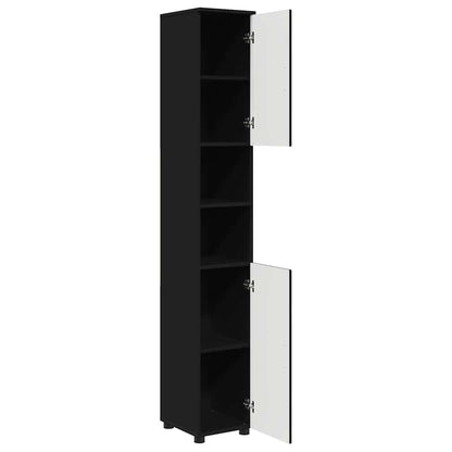 Bad hoher Schrank Schwarz 30 x 35 x 192 cm Holzwerkstoff