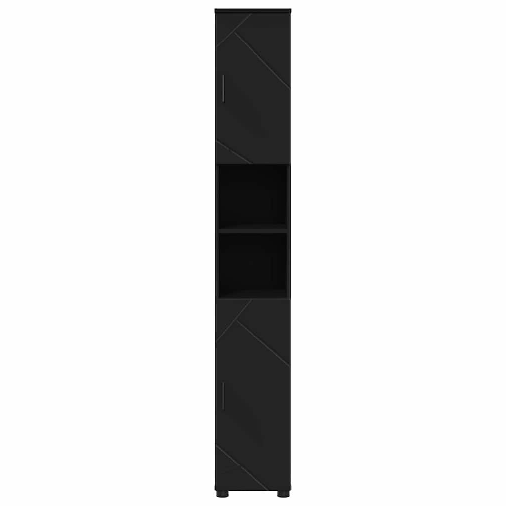 Bad hoher Schrank Schwarz 30 x 35 x 192 cm Holzwerkstoff