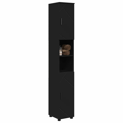 Bad hoher Schrank Schwarz 30 x 35 x 192 cm Holzwerkstoff