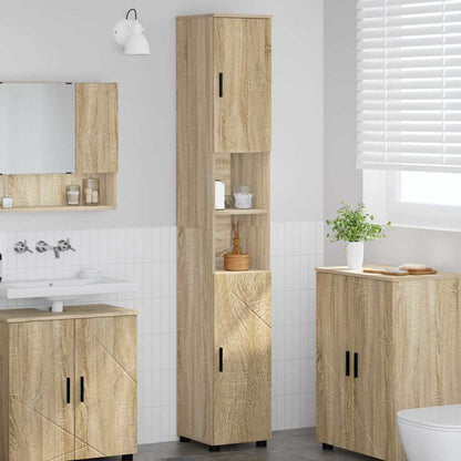 Bad hoher Schrank Sonoma-Eiche 30 x 35 x 192 cm Holzwerkstoff