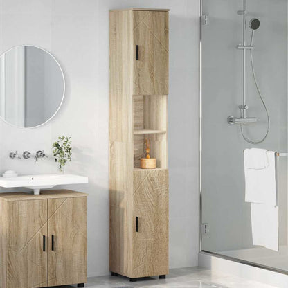Bad hoher Schrank Sonoma-Eiche 30 x 35 x 192 cm Holzwerkstoff