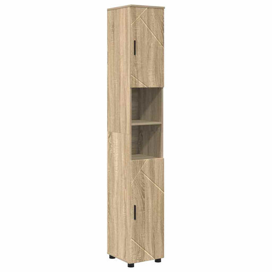 Bad hoher Schrank Sonoma-Eiche 30 x 35 x 192 cm Holzwerkstoff