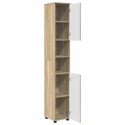 Bad hoher Schrank Sonoma-Eiche 30 x 35 x 192 cm Holzwerkstoff