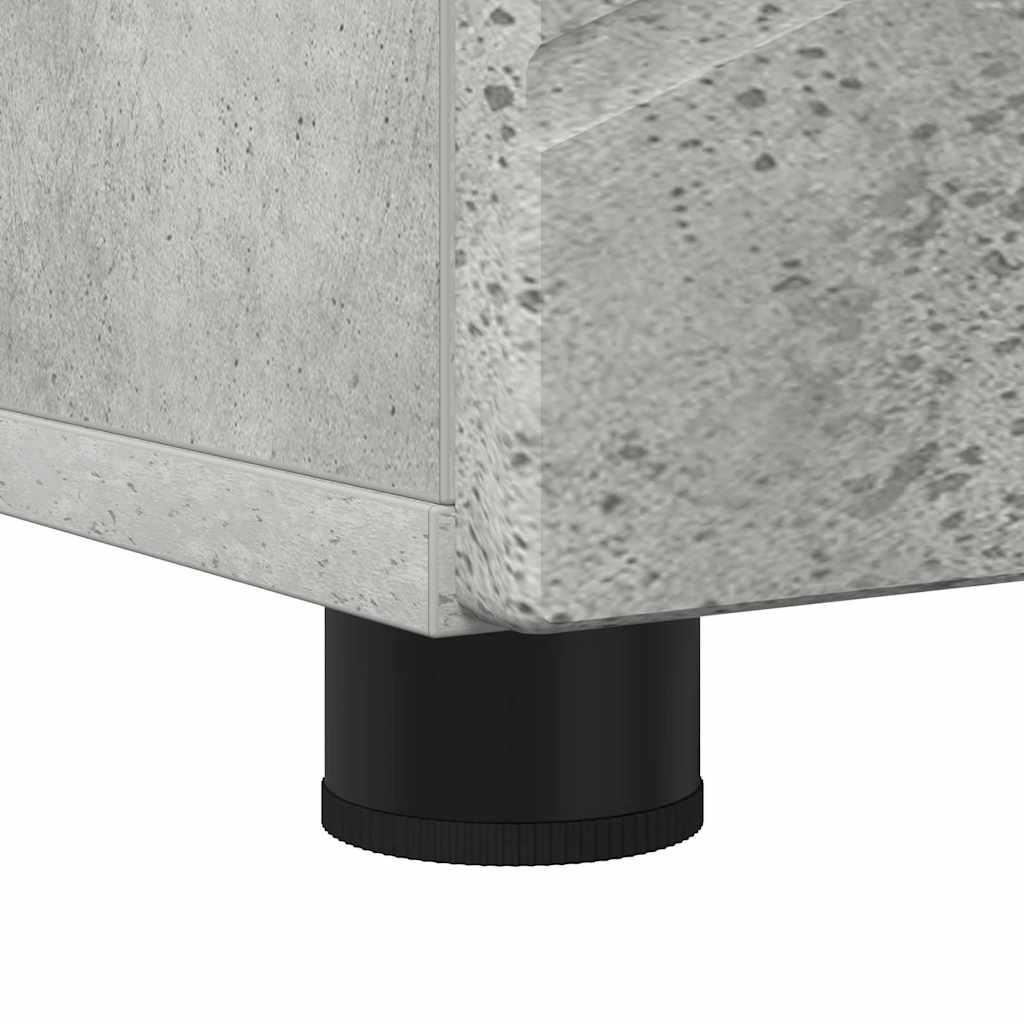 Bad hoher Schrank Betongrau 30 x 35 x 192 cm Holzwerkstoff
