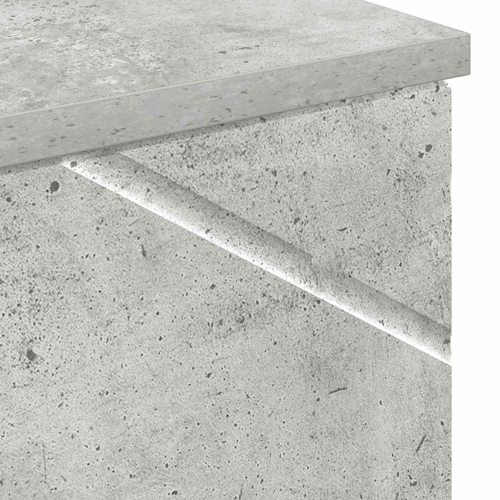 Bad hoher Schrank Betongrau 30 x 35 x 192 cm Holzwerkstoff