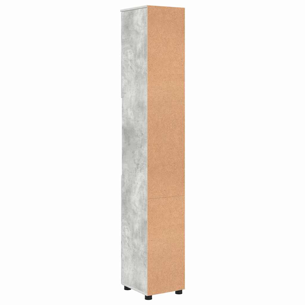 Bad hoher Schrank Betongrau 30 x 35 x 192 cm Holzwerkstoff