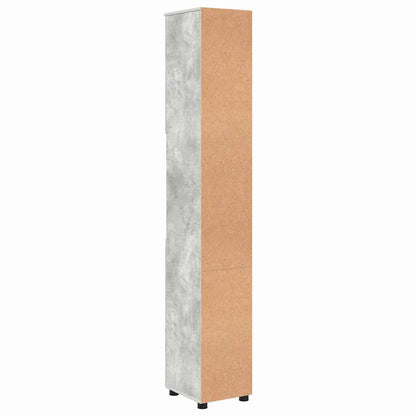 Bad hoher Schrank Betongrau 30 x 35 x 192 cm Holzwerkstoff