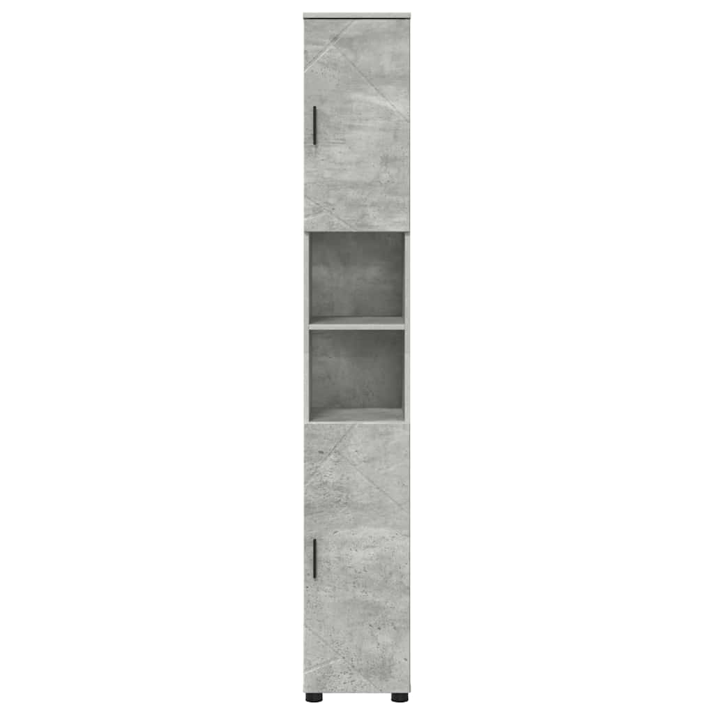 Bad hoher Schrank Betongrau 30 x 35 x 192 cm Holzwerkstoff