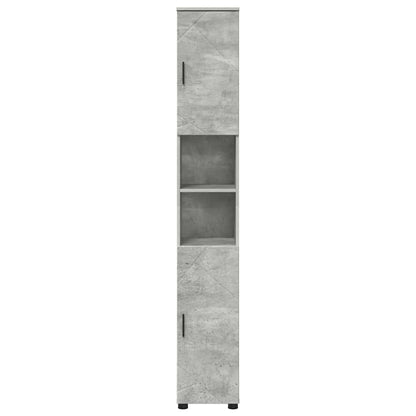 Bad hoher Schrank Betongrau 30 x 35 x 192 cm Holzwerkstoff