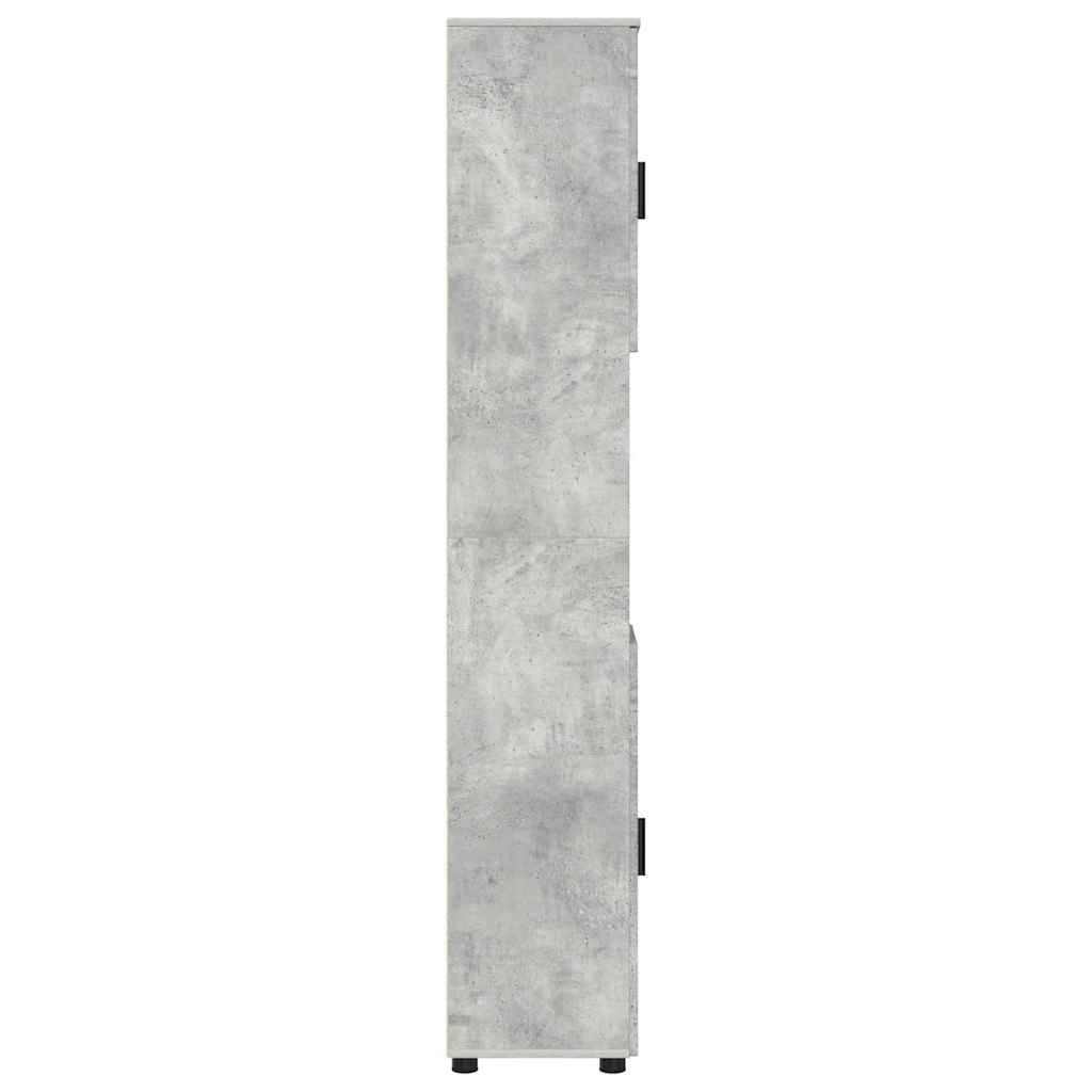 Bad hoher Schrank Betongrau 30 x 35 x 192 cm Holzwerkstoff